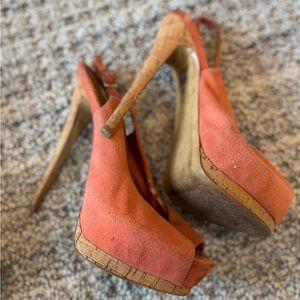 Steve Madden Orange Heels with Ankle Strap